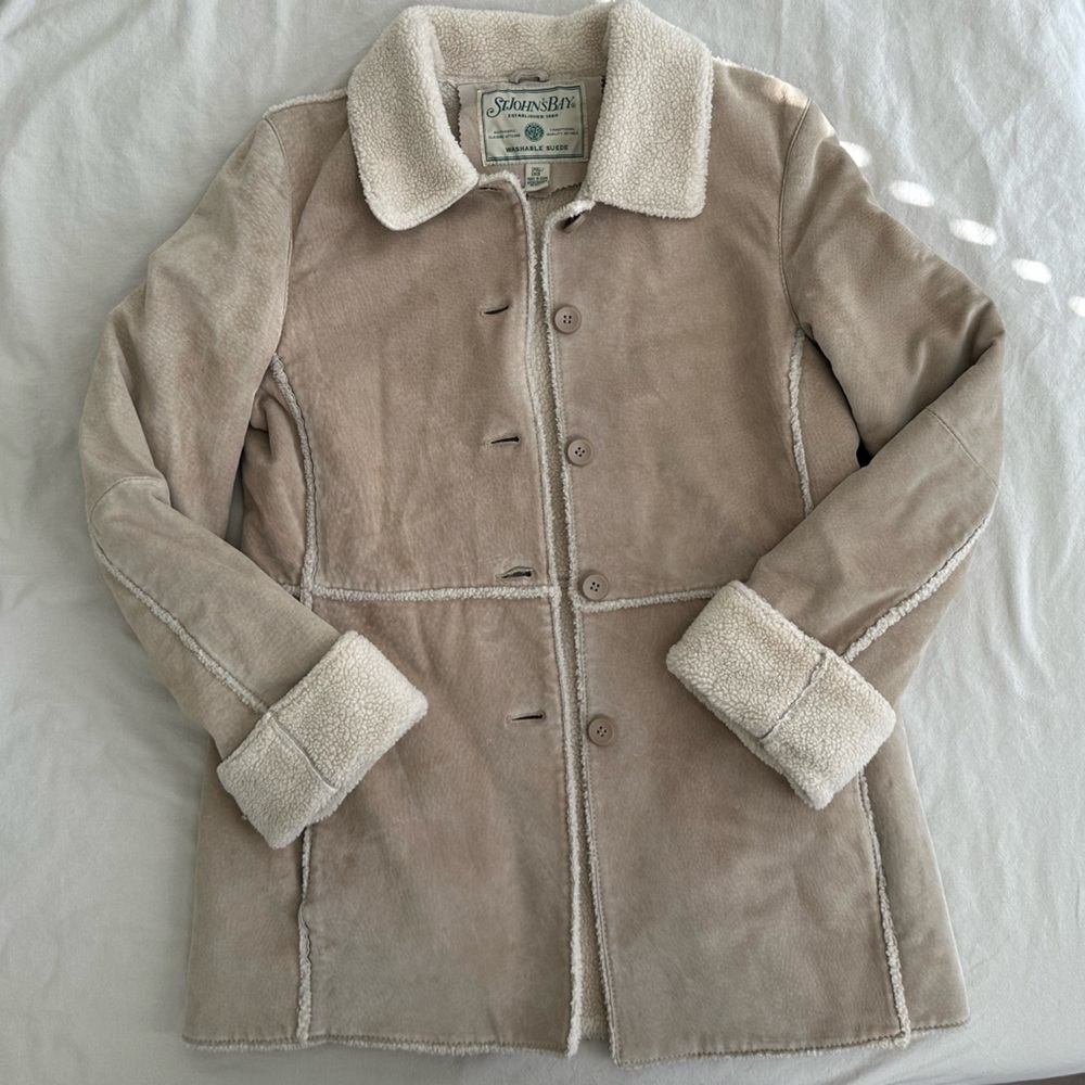 St. John’s Bay — Suede Sherpa Lined Coat